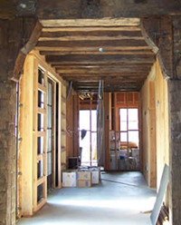 Reclaimed antique wood beams